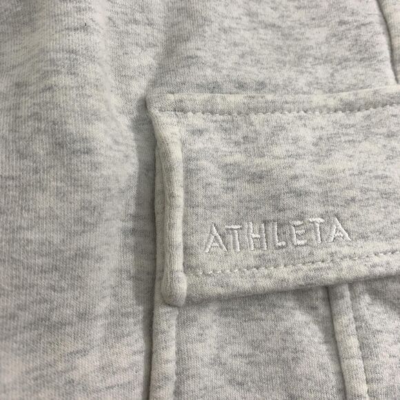 Athleta Cargo Sweatpants Womens Small Gray Lounge Relaxed Fit Utility Joggers - Picture 3 of 13